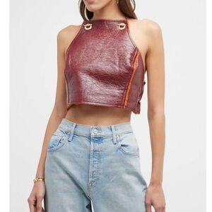 Cult Gaia - Neela Cropped Faux Leather Top
